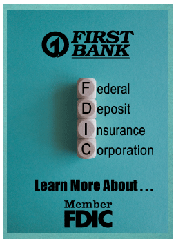 Learn more about FDIC.  Dice spelling out FDIC in teal colors